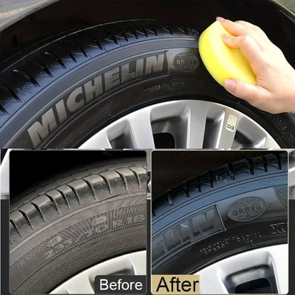 Cire pour pneus Black Shiny – protection et réparation durables et durables pour toutes sortes de pneus – évite les fissures et le blanc