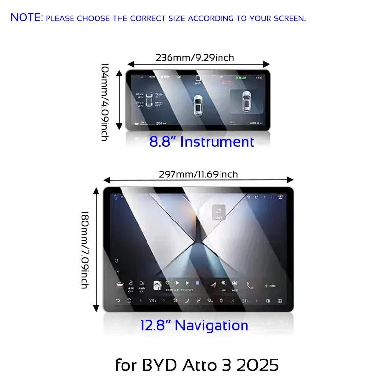 Protecteur d'écran pour BYD Atto 3 Yuan Plus 2022 – 20225, Film en verre trempé, housse de protection pour instruments de Navigation, accessoires de voiture