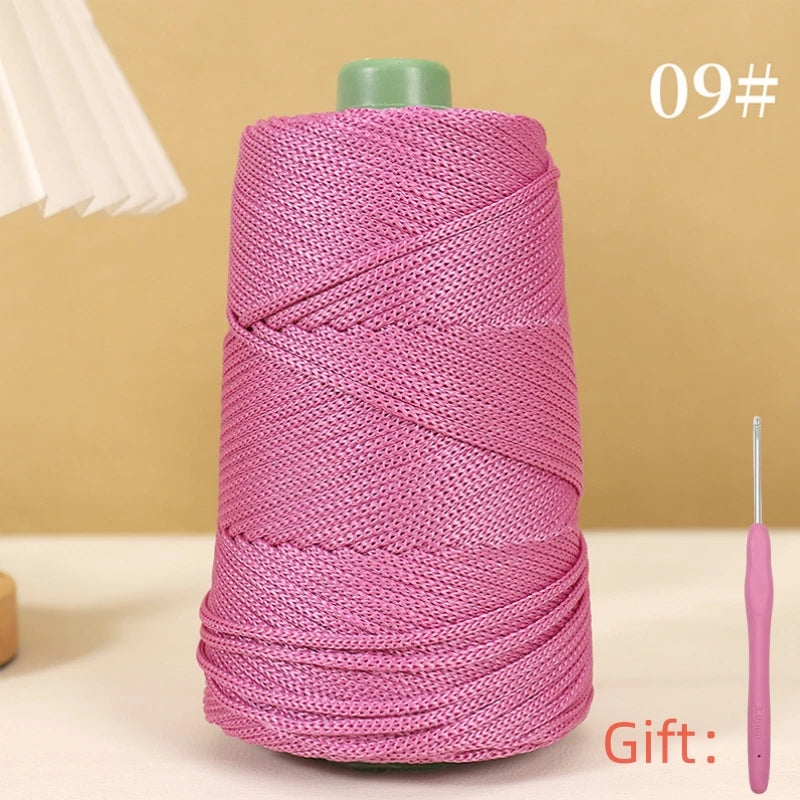 Corde légère au crochet, 250g, 3mm, fil creux cool au crochet, chapeau de soleil d'été, tricot à la main, fils épais, sac, coussin de chapeau