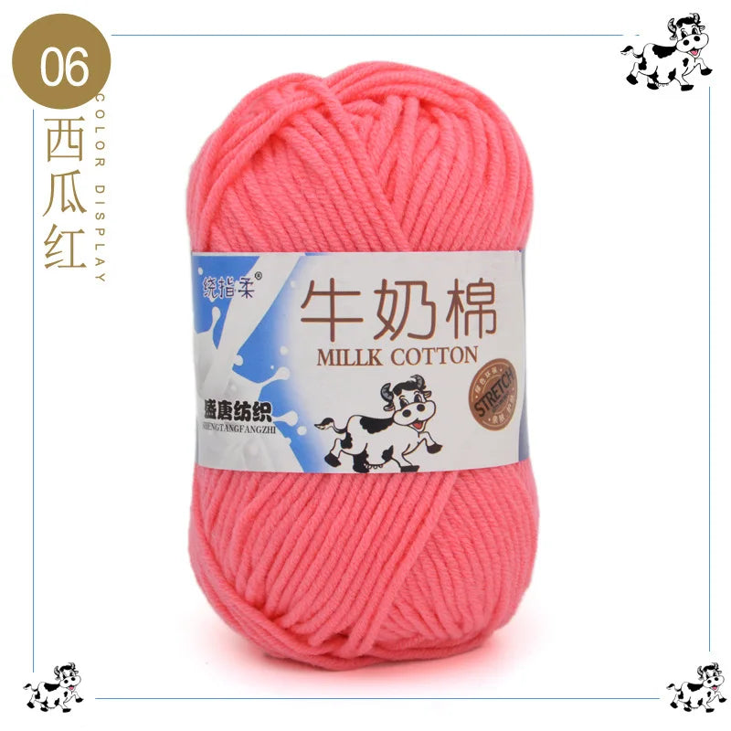 Fil à tricoter en coton au lait, 5 brins, 50g, pour bricolage de sacs de poupée, fil, écharpe, chaussettes