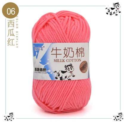 Fil à tricoter en coton au lait, 5 brins, 50g, pour bricolage de sacs de poupée, fil, écharpe, chaussettes
