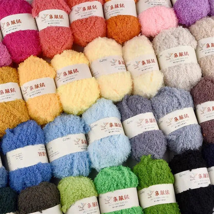 Fil Chenille doux et fin en velours de corail, 50g/paquet, fils de serviette pour tricoter, fil au Crochet, tricot à la main, poupées de bricolage
