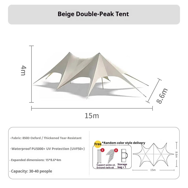 Tente d'extérieur à baldaquin extensible et imperméable, abri solaire en tissu Oxford pour exposition de fêtes de mariage, tente de spectacle commercial Glamping