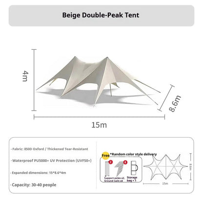 Tente d'extérieur à baldaquin extensible et imperméable, abri solaire en tissu Oxford pour exposition de fêtes de mariage, tente de spectacle commercial Glamping