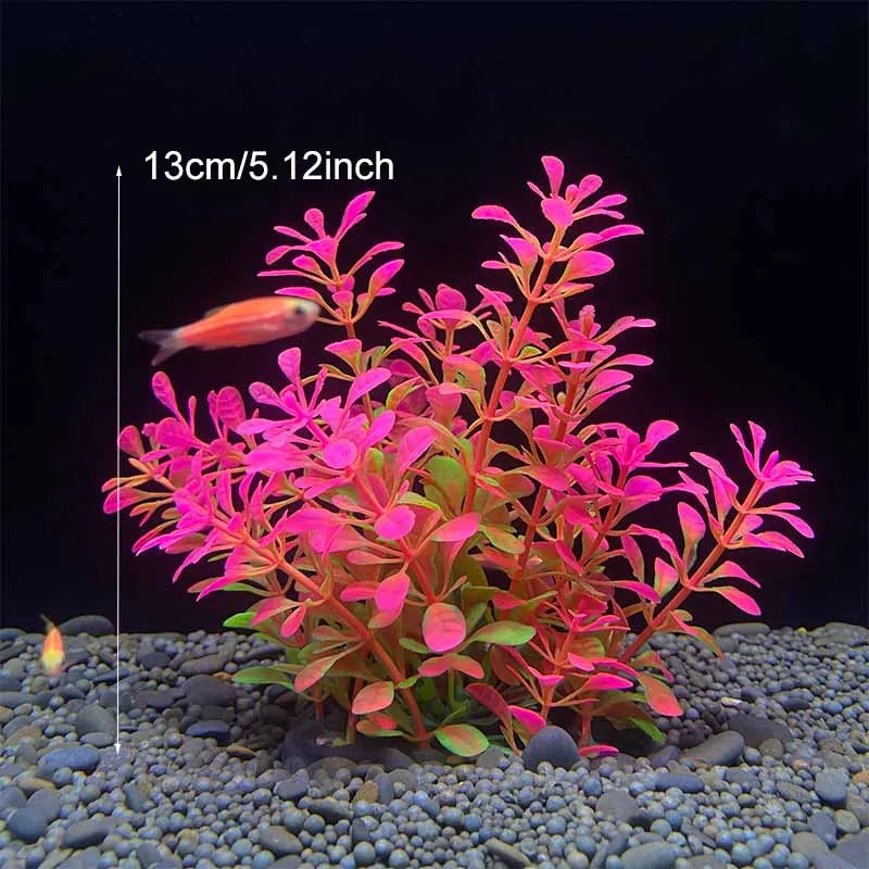 Plantes artificielles décoratives pour aquarium, herbe aquatique en plastique pour décorations d'aquarium, accessoires pour aquarium, plantas acuario