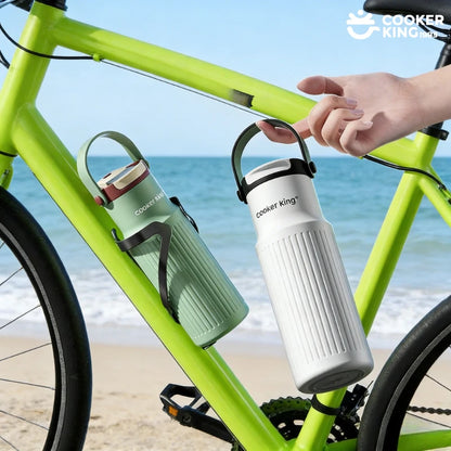 COOKER KING 650ML produit extérieur isolation 316 acier inoxydable + PP grande capacité sport tasse isolée bouteille d'eau avec paille