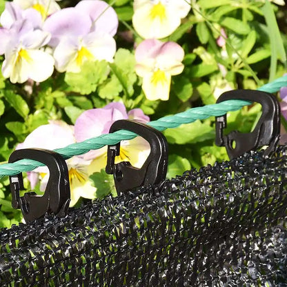 20/50/100 pièces Crochets noirs pour filet pare-soleil, Outil d'installation Agraffe pour filet pare-soleil de jardin, Support de suspension pour clôture de cour extérieure et de volière