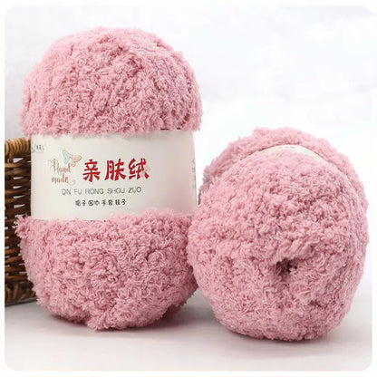 Fil Chenille doux et fin en velours de corail, 50g/paquet, fils de serviette pour tricoter, fil au Crochet, tricot à la main, poupées de bricolage