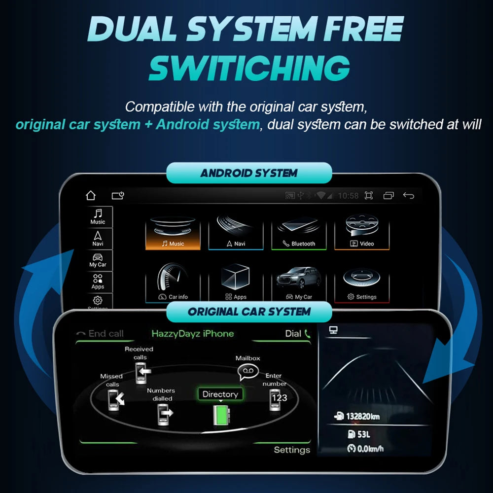 Android 14 sans fil CarPlay pour Audi Q3 8U 2011-2018 écran tactile Navigation WiFi DSP multimédia lecteur Radio accessoires