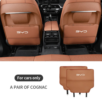 Pour BYD Atto 3 Tang F3 E6 Yuan Plus Song Max F0 Qin G3 I3 Han siège de voiture stockage arrière dossier Anti-usure coussin Anti-coup de pied
