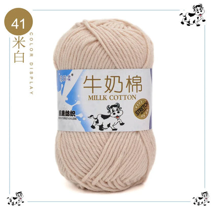 Fil à tricoter en coton au lait, 5 brins, 50g, pour bricolage de sacs de poupée, fil, écharpe, chaussettes