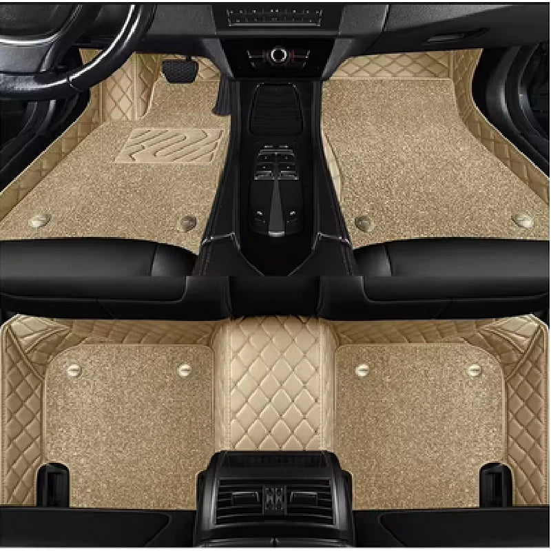 Tapis de sol de voiture personnalisés Double couche, pour Lexus LX LX450 LX460 LX470 LX570, doublures de sol en cuir, accessoires
