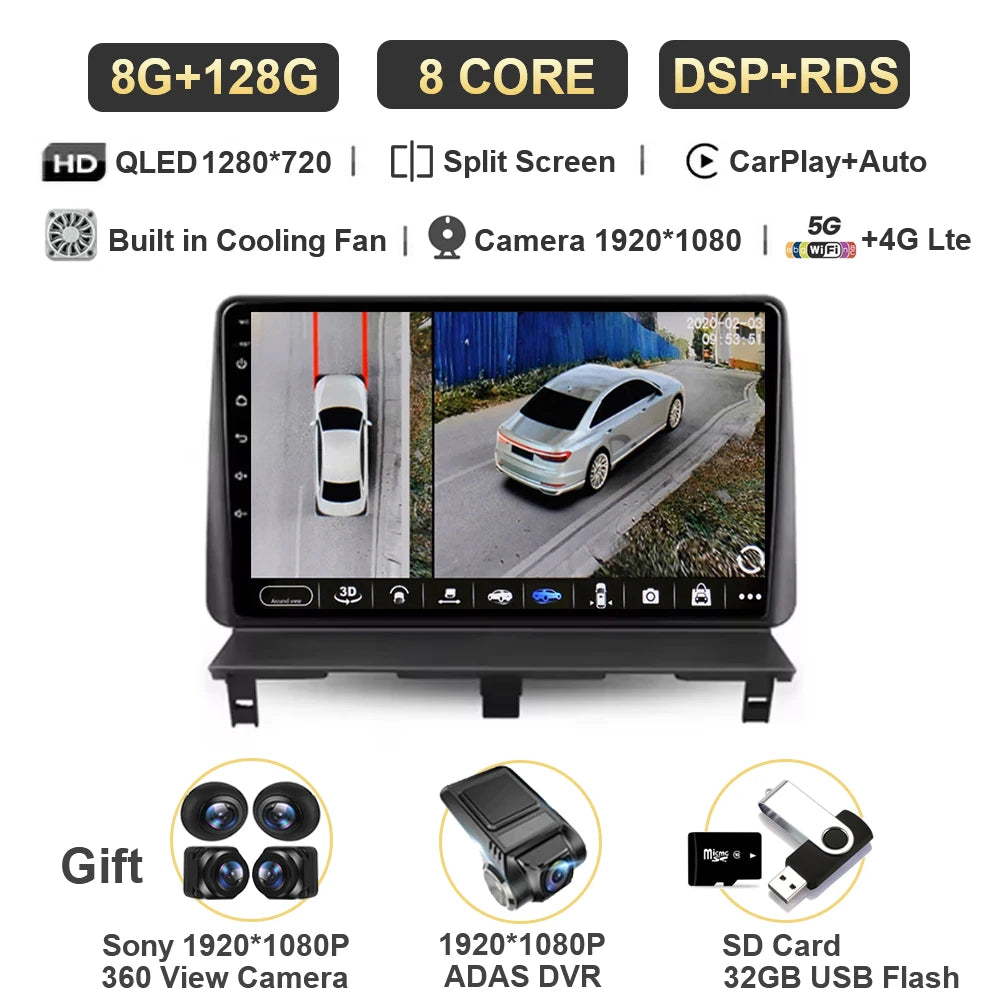 Android 15 autoradio Carplay pour Peugeot Partner 1 2002 - 2008 Partner origine 1 2008-2011 Android Auto lecteur multimédia stéréo