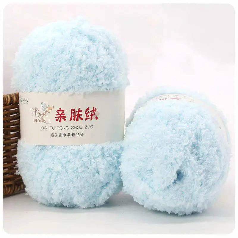 Fil Chenille doux et fin en velours de corail, 50g/paquet, fils de serviette pour tricoter, fil au Crochet, tricot à la main, poupées de bricolage