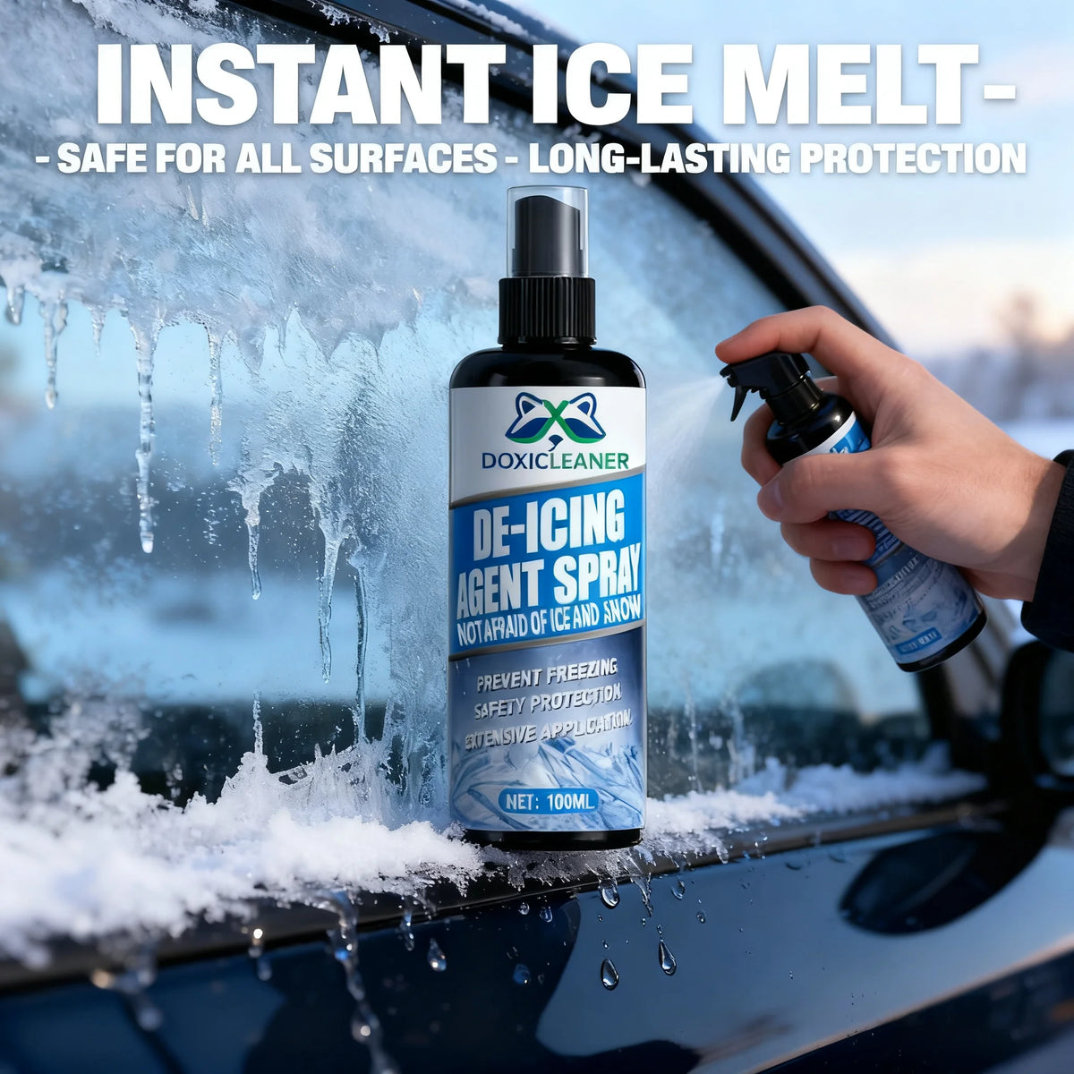 La neige de voiture en spray, fonde rapidement la neige sur le pare-brise, les poignées et les miroirs. Protégez votre véhicule.