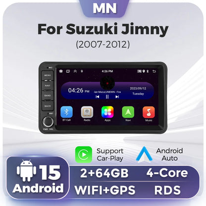 2026 nouveau Android 15 autoradio sans fil Carplay écran pour Suzuki Jimny 2007-2015 GPS Navigation Wifi RDS Auto lecteur multimédia