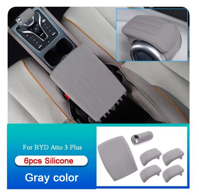 Couvercle de Protection en Silicone pour main courante de porte BYD Atto 3 Yuan Plus 2022 – 2023, boîte d'accoudoir de changement de vitesse, Protection intérieure de voiture