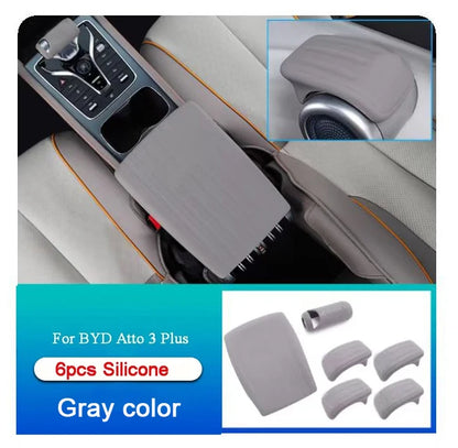 Couvercle de Protection en Silicone pour main courante de porte BYD Atto 3 Yuan Plus 2022 – 2023, boîte d'accoudoir de changement de vitesse, Protection intérieure de voiture