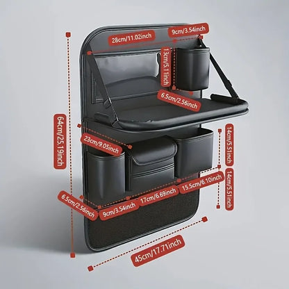 Sac de rangement pour dossier de siège de voiture, 1 pièce, grande capacité, multi-poches, organisateur de siège arrière, Table à manger pliable, plateau de tablette, sac suspendu