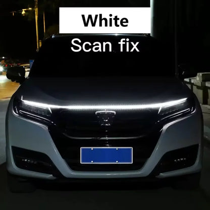 LED feux de jour balayage démarrage capot de voiture lumières décoratives DRL Auto moteur capot Guide lampe d'ambiance décorative 12V blanc
