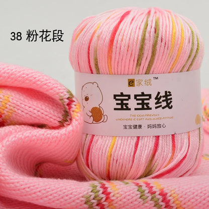 Fil spécifique pour bébé 50g, coton de lait protéiné en soie, fil de matériel de poupée de pull de chapeau tissé à la main, doux pour la peau avec une élasticité