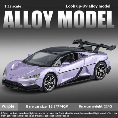 Simulation 1:32 YANGWANG-modèle de voiture en alliage U9, véhicule de jeu cadeau d'anniversaire avec son et lumière voiture jouet pour enfants garçon