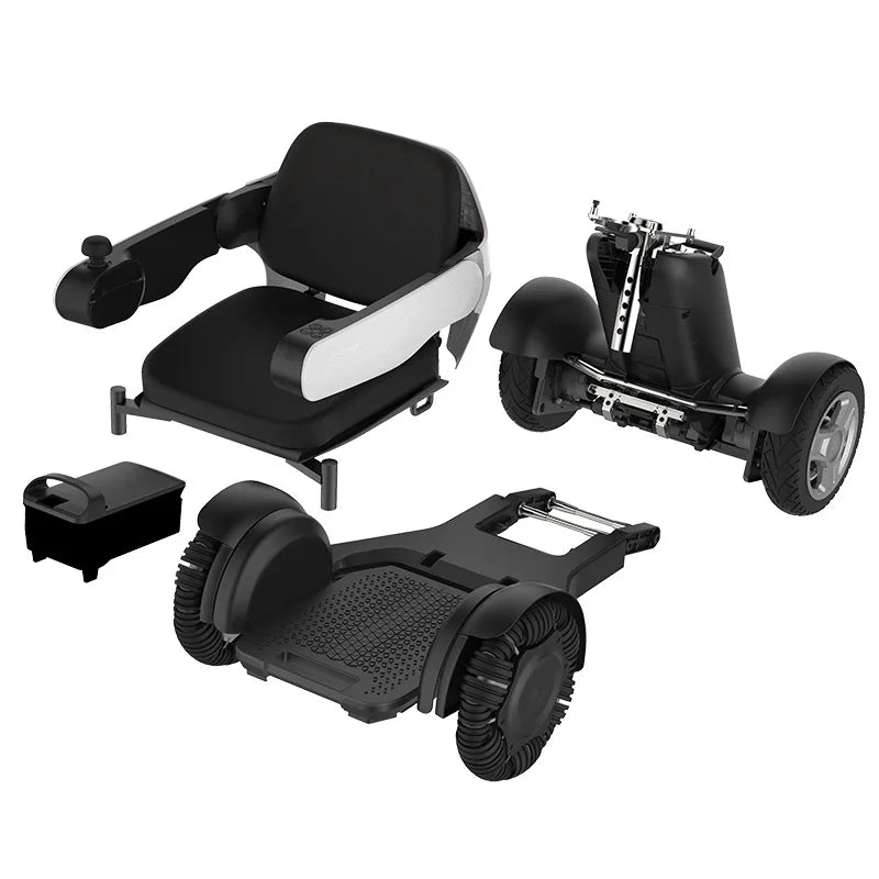 Fauteuil roulant électrique Intelligent avec télécommande haut de gamme, Scooter électrique pliable automatique à quatre roues pour personnes âgées