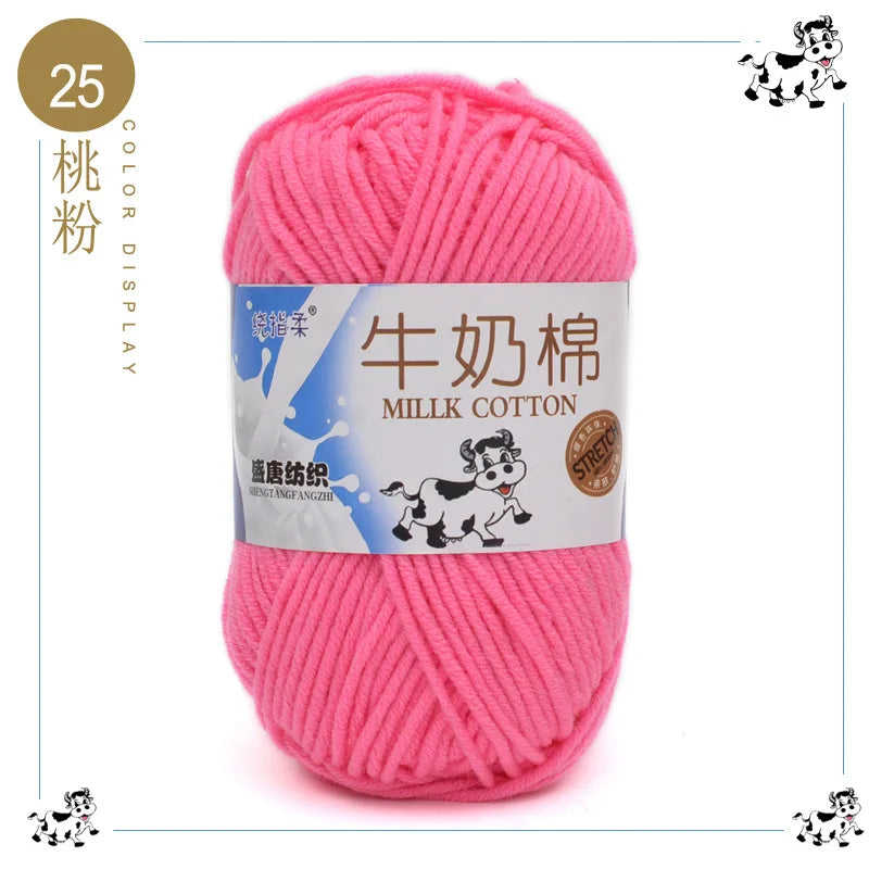 Fil à tricoter en coton au lait, 5 brins, 50g, pour bricolage de sacs de poupée, fil, écharpe, chaussettes