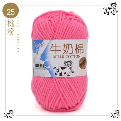 Fil à tricoter en coton au lait, 5 brins, 50g, pour bricolage de sacs de poupée, fil, écharpe, chaussettes