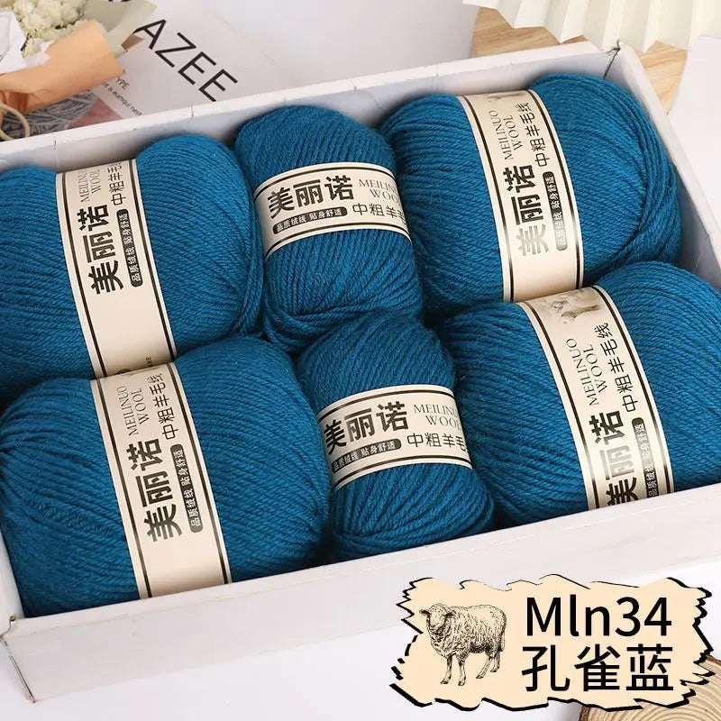 Fil de laine mi-épais pour chaussettes, tricot à la main, pull, pantalon, foulards, vêtements en cachemire mérinos, fil de Crochet doux pour bébé, 500 g/ensemble