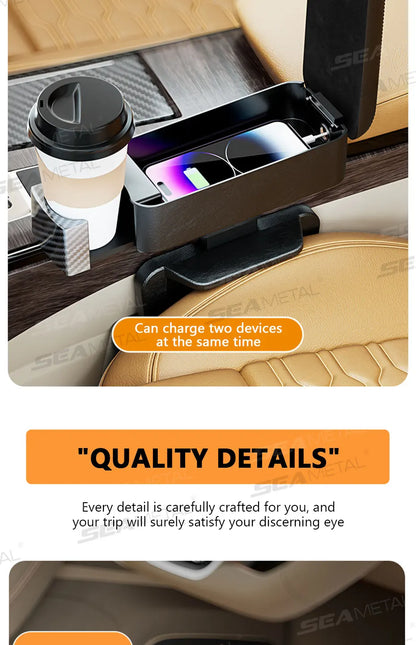 SEAMETAL-Boîte de rangement pour bras de voiture réglable, support de coude, boîte de console centrale avec porte-gobelet GNE, évaluation de charge recommandée