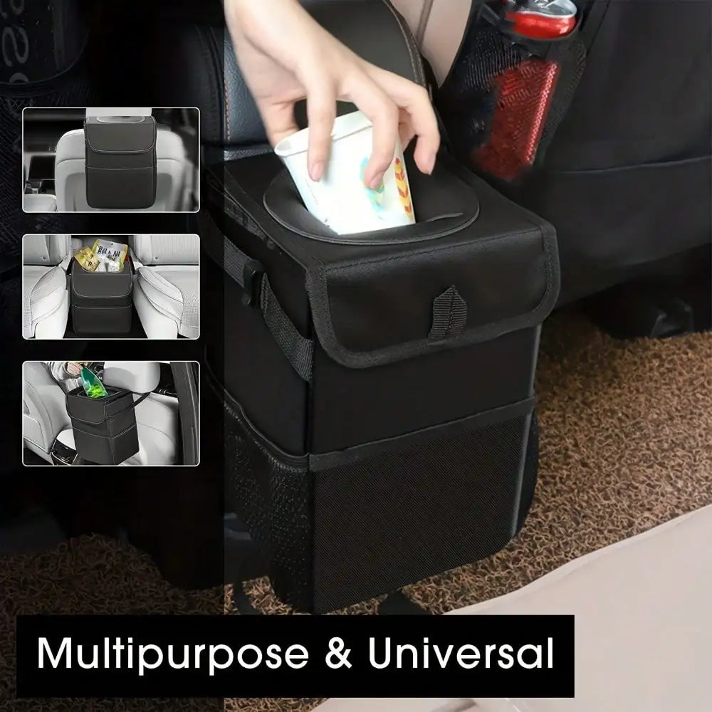 Poubelle de voiture étanche, organisateur automatique Acessórios, décharge Lixo, Bolsos de armazenamento de carros, fermeture éclairable, portable