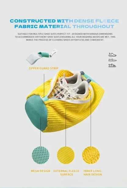 2/1 pièces sac de lavage de chaussures Machine à laver sacs à linge avec fermeture à glissière chaussures sacs de nettoyage chaussures blanchisserie Fibers moelleuses Sneaker