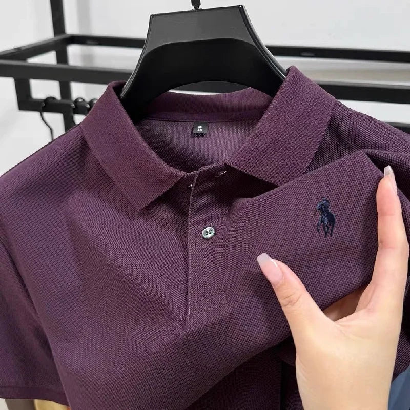 100% pur coton à la mode personnalisé hommes classique poney brodé confortable polo été nouveau décontracté à manches courtes