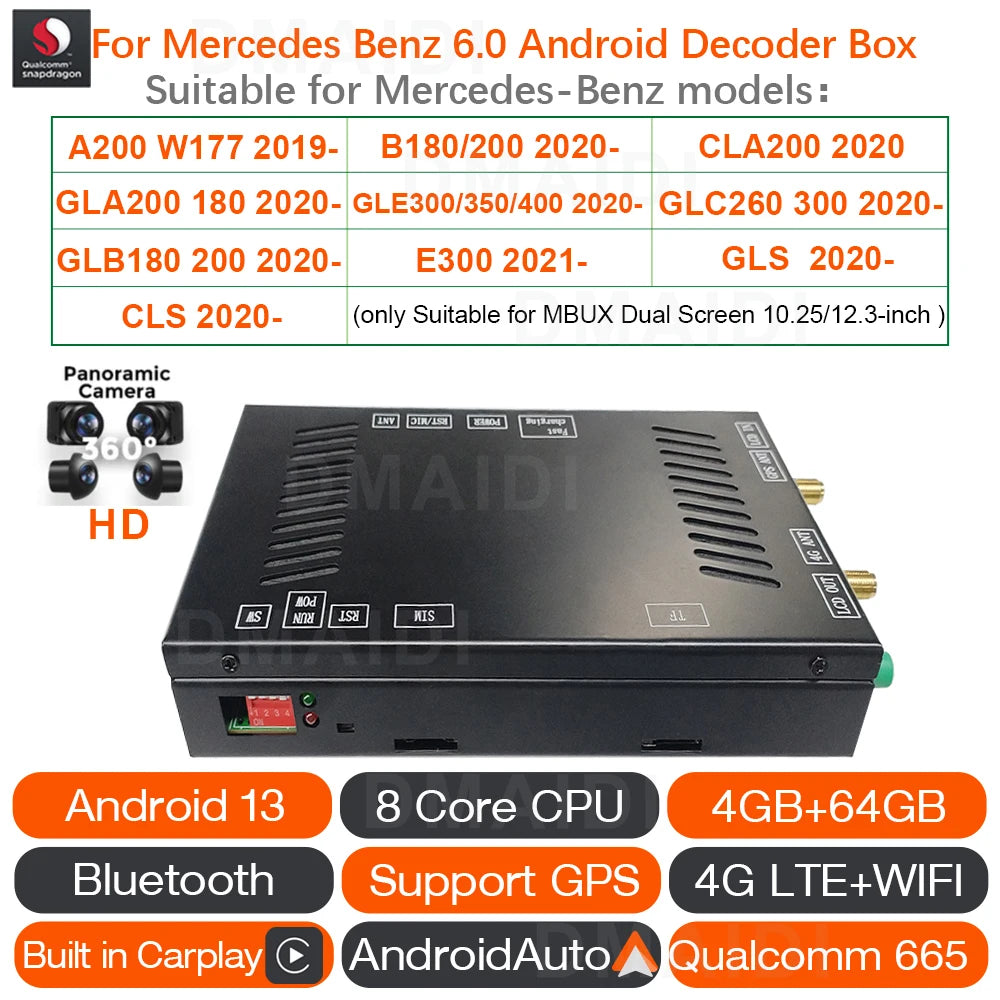 Boîte de décoration de Module de commande pour Mercedes Benz A B C CLA E GLA GLB GLC GLS NTG6.0 MBUX système CarPlay Android Auto adaptateur GPS