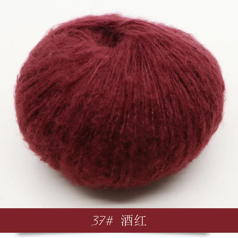 Fil Mohair tricoté à la main, 25g, 1 pièce, ligne de laine chaude au Crochet, pull shwal, écharpe