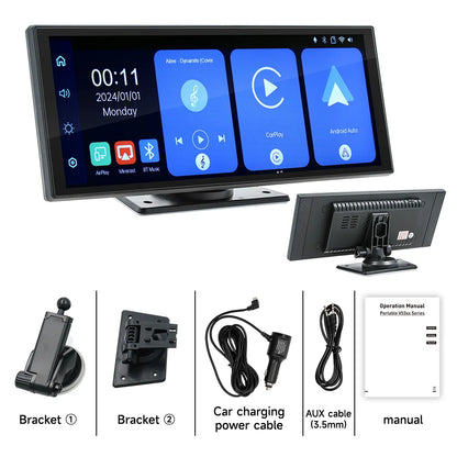 BQCC 11.26 pouces HD écran tactile pour support de voiture Portable universel sans fil Carplay Android Auto miroir BT TF lecteur de voiture