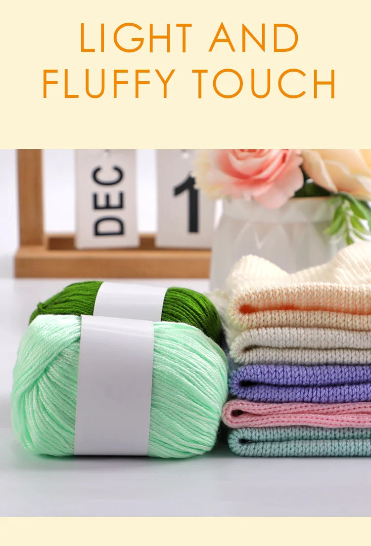 Fil de mélange de soie de luxe 6 pièces/ensemble, 50g chacun, fil à tricoter doux adapté aux pulls, couvertures et écharpes pour bébé, plusieurs couleurs