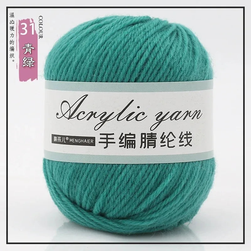 Fil tricoté en acrylique mélangé à 4 brins, avec crochet pour pull, chaussures, pantoufles, écharpe, démarreur tissé à la main pour débutants