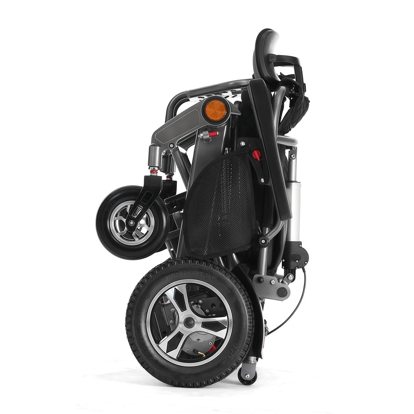 Fauteuil roulant électrique pliable à commande à distance automatique 2026, en alliage d'aluminium portable, pour personnes handicapées, inclinable