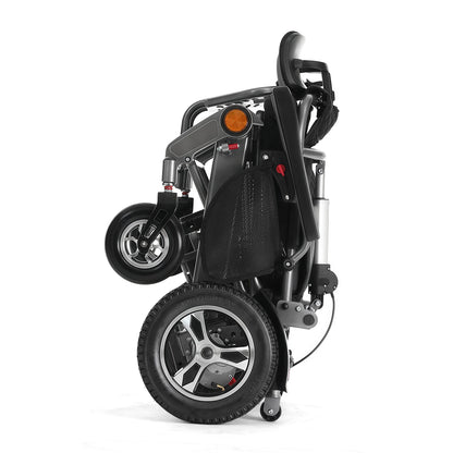 Fauteuil roulant électrique pliable à commande à distance automatique 2026, en alliage d'aluminium portable, pour personnes handicapées, inclinable