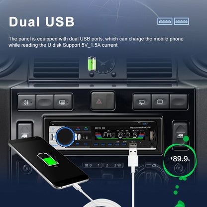 Camecho-Autoradio stéréo 1Din, Bluetooth, lecteur MP3, audio FM numérique, musique, USB, SD, entrée AUX, tableau de bord, limitation universelle