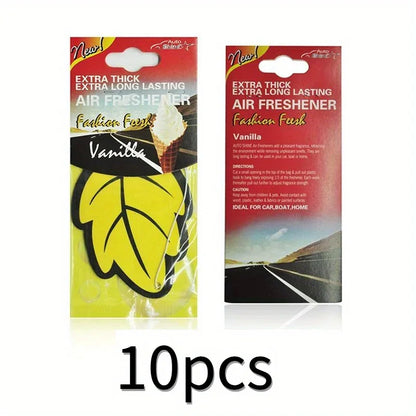 Désodorisant de voiture en papier de thé parfumé naturel, 3 à 60 pièces, parfum de vanille suspendu automatiquement en forme de feuille, accessoires d'intérieur de voiture