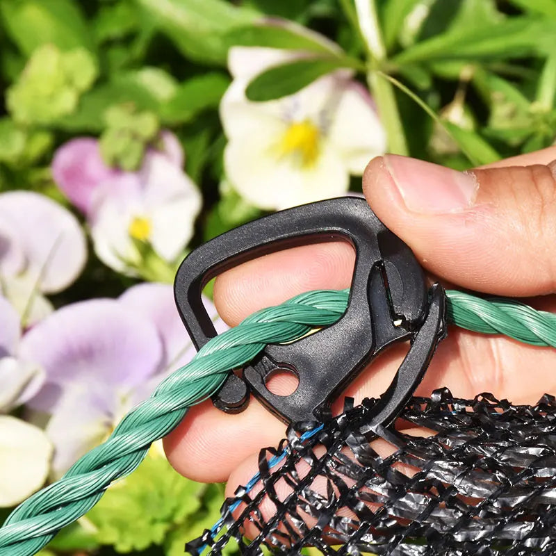20/50/100 pièces Crochets noirs pour filet pare-soleil, Outil d'installation Agraffe pour filet pare-soleil de jardin, Support de suspension pour clôture de cour extérieure et de volière