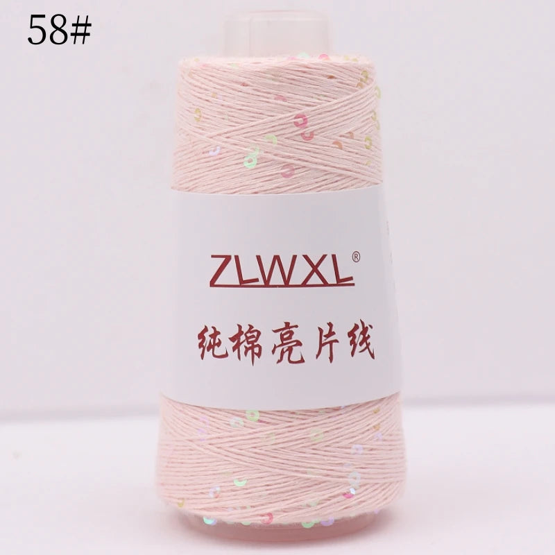   Блэк – fil de coton à paillettes, 100g, 800M, 3mm, décoration tricotée, crochet à la main, tricot jaune