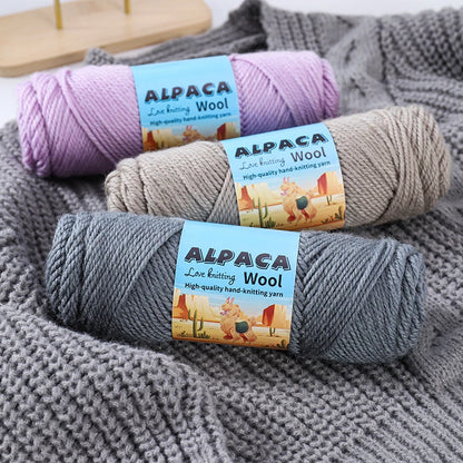 500g contient 5 écheveaux de fil de laine d'alpaga épais, 245 aiguilles, fil à tricoter, fil de matériel de bricolage pour pulls à tricoter, fil pour la fabrication de pulls en laine, grands manteaux, châles, chapeaux,