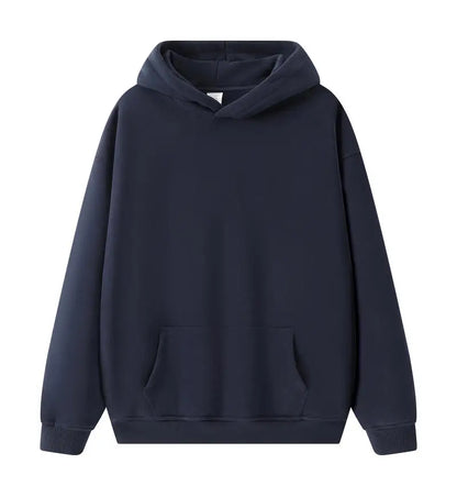 Bricolage LOGO personnalisé Image 17 + couleurs 400GSM chaud hommes surdimensionné goutte épaule sweats à capuche couleur unie mâle hiver avec sweat à capuche en polaire