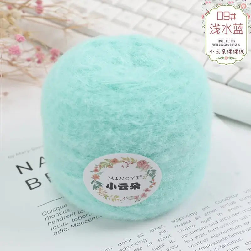 100g/boule 6 brins de fil de coton nuage tissé à la main bricolage gaufre écharpe chapeau bébé fil balle