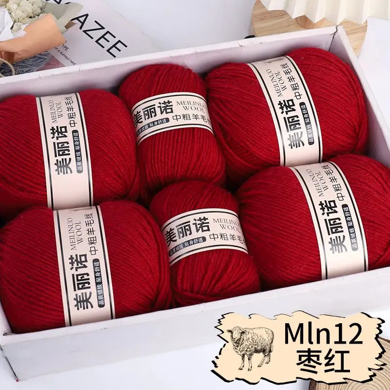 Fil de laine mi-épais pour chaussettes, tricot à la main, pull, pantalon, foulards, vêtements en cachemire mérinos, fil de Crochet doux pour bébé, 500 g/ensemble