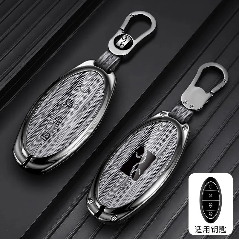 Housse de luxe en alliage de zinc pour BYD Yangwang U8 / U9 / U7 – Coque de protection premium avec porte-clés, accessoires d'intérieur de voiture